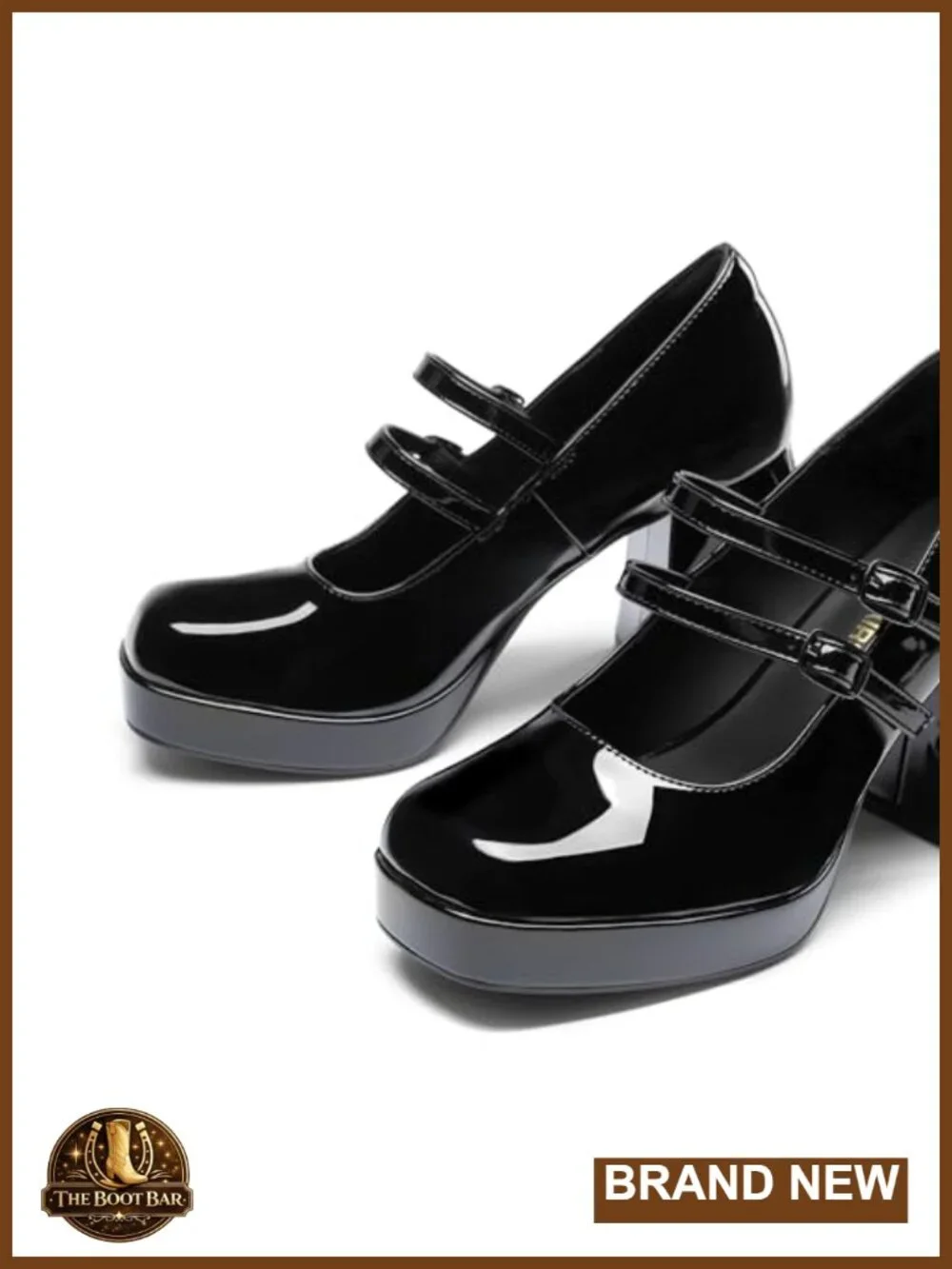 Platform Mary Jane Chunky Heels 3.74
